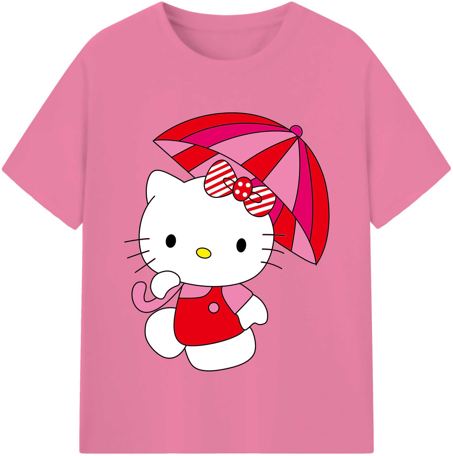 （画像用） Hello Kitty ハローキティ 綿100％半袖Tシャツ（フロントプリント）